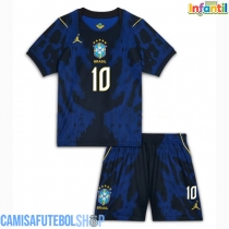 Camisa de time de futebol Brasil Vinicius Junior #10 Replicas 2º Equipamento Infantil Mundo 2026 Manga Curta (+ Calças curtas)